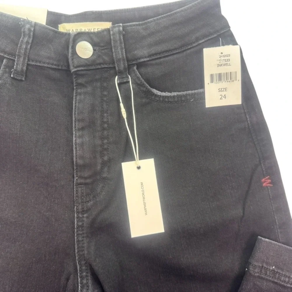 Warp + Weft NCE Nice Cote Wide Leg Black Jeans Size 24 NWT - Picture 5 of 16